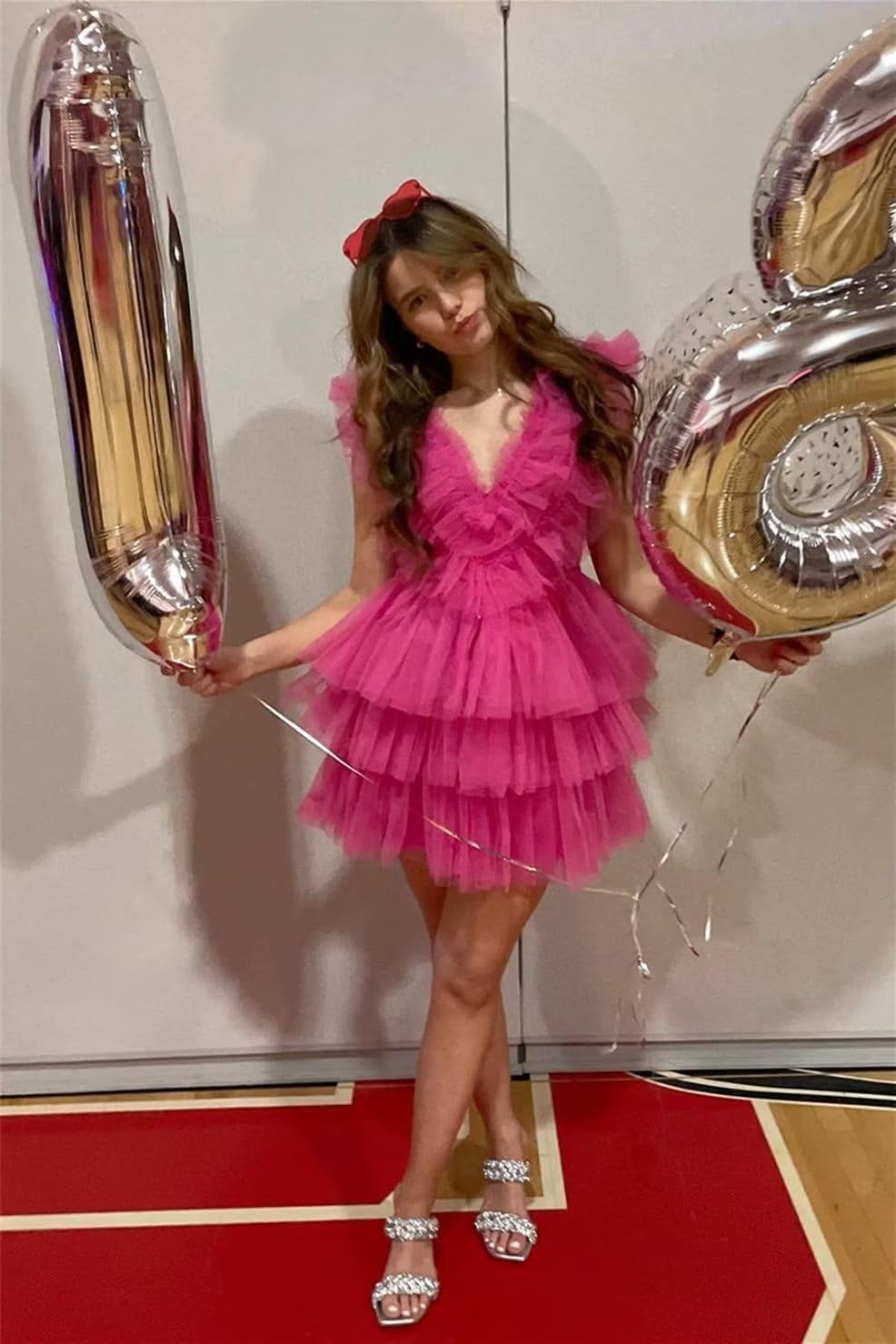 Tiered Tulle Homecoming Dresses for Teens Puffy Ruffles Short Prom Dresses A-Line Cocktail Party Club Growns