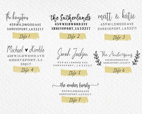 Miniatura 2 de Sellos de dirección personalizados autoentintados, 7 diseños para elegir. Sello de dirección de devolución, sello autoentintado, sello