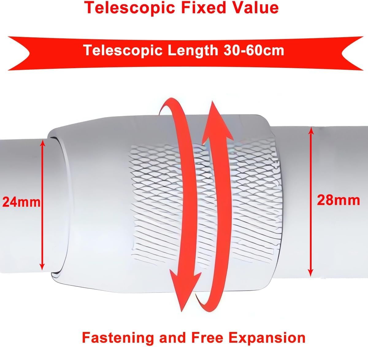 Soporte de Montaje Extensible para Cámaras Vigilancia Seguridad,30cm-60cm Ajustable Soporte de Montaje para cámara IP CCTV, Rotación de 360° Poste Montaje para Cámara de Vigilancia (Blanco)