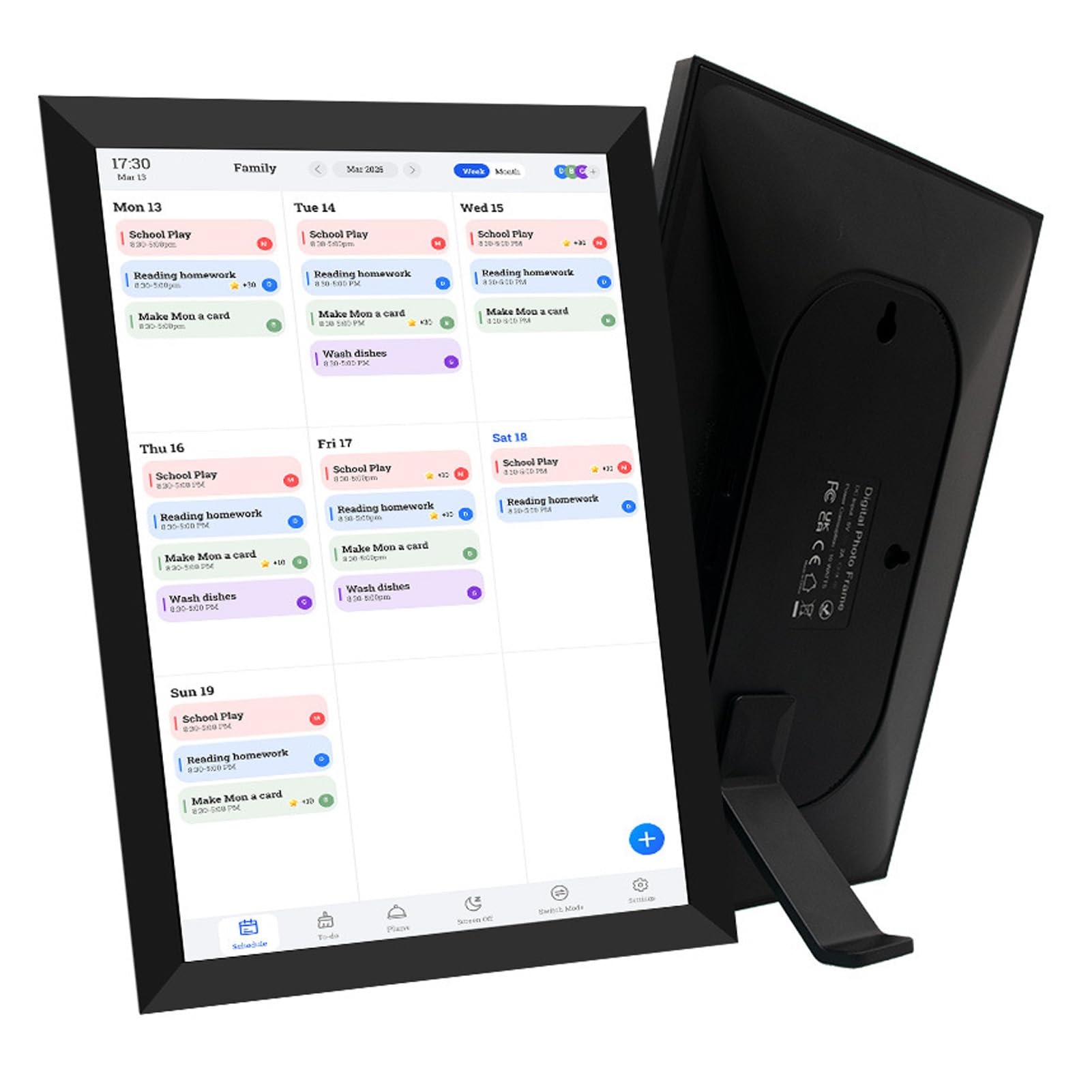Ausla Calendario Digitale Intelligente da 10,1 Pollici, Touchscreen HD con App Mobile, Pianificatore Elettronico per l'organizzazione Domestica e gli Orari Familiari