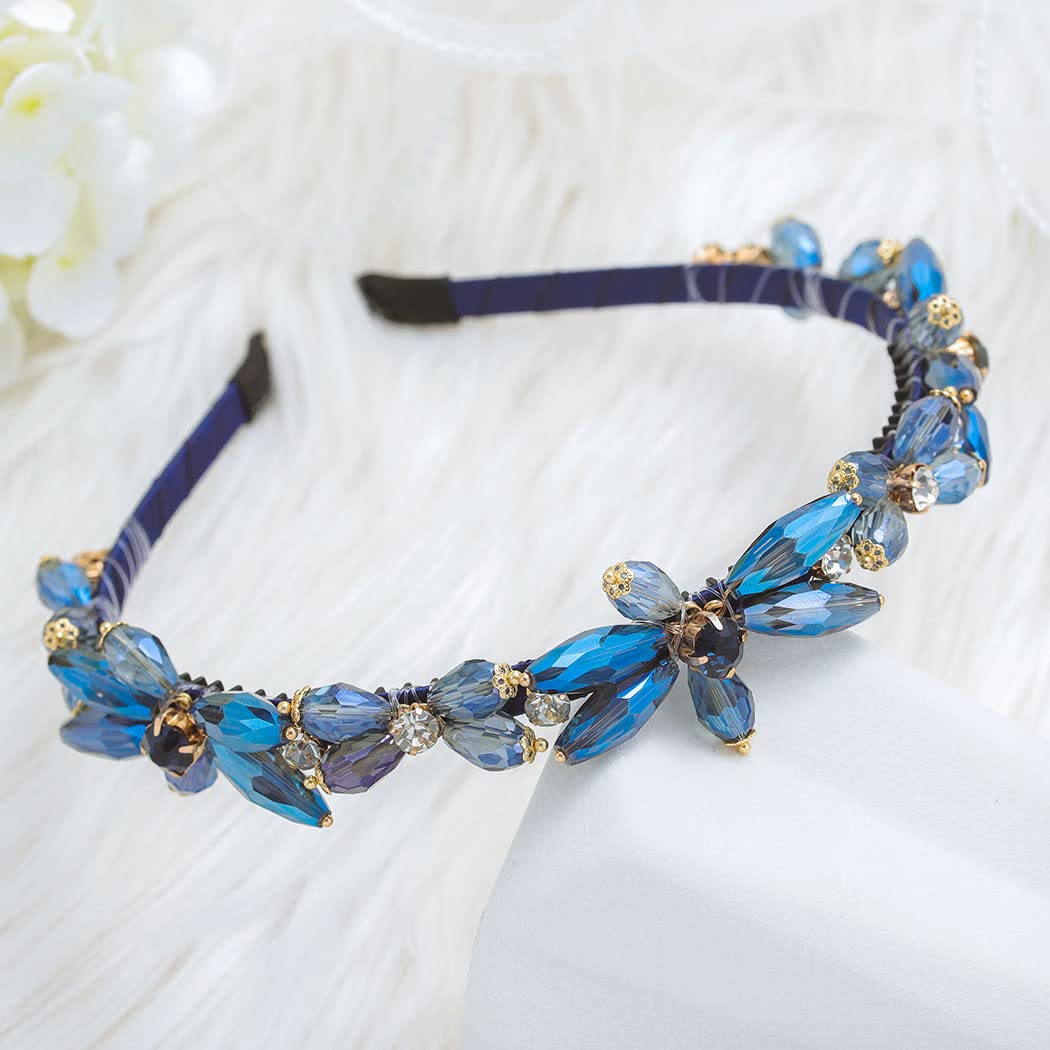 Accessorio Capelli Donna Festa Corona Per Fascia Con Strass NICENEEDED, Fascia Elastica Per Coroncina Bohémien Vintage