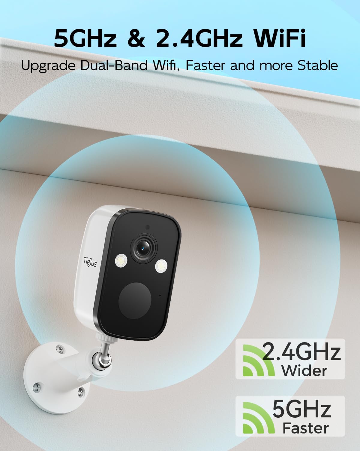 2K Solar Security Cameras Wireless Outdoor, 2.4G/5G WiFi, Powered by Sun Rechargeable Battery Backup, Color Night Vision, PIR AI Motion Detection,2 Way Talk,IP66,Works with Alexa/Cloud/SD - Image 3