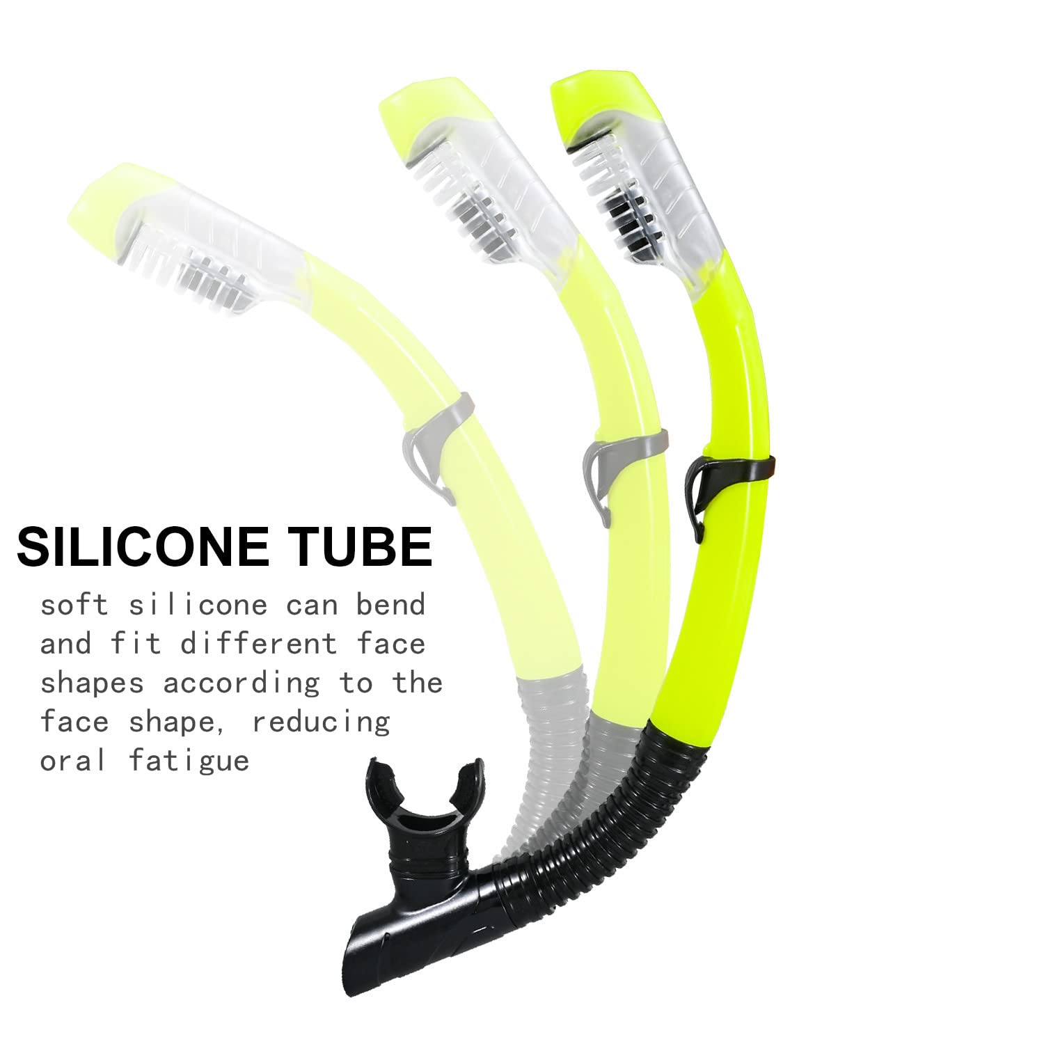 AQUA A DIVE SPORTS Trockener Schnorchel, einfaches Atmen, Tauchen, Schnorchel zum Schnorcheln, Tauchen, Schwimmen, mit oberem Trockenventil und lebensmittelechtem Silikonmundstück für Erwachsene und