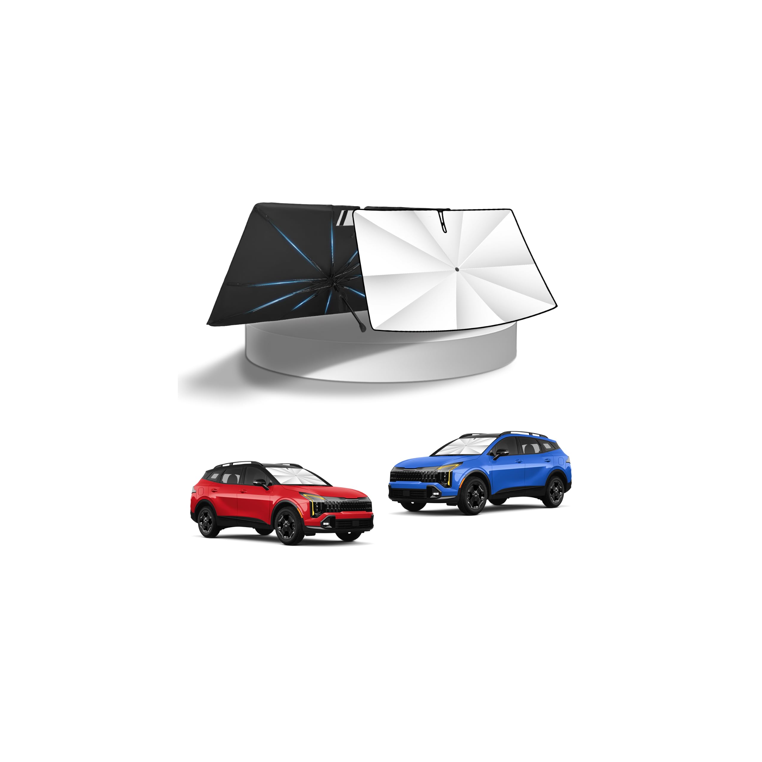 KUST Windshield Sun Shade Umbrella for 【2011-2026 Kia Sportage】 | Custom Fit Windshield Sunshade | Interior Accessories for Sportage | Blocks Heat &amp; UV Rays Keep Car Cool Sunshield