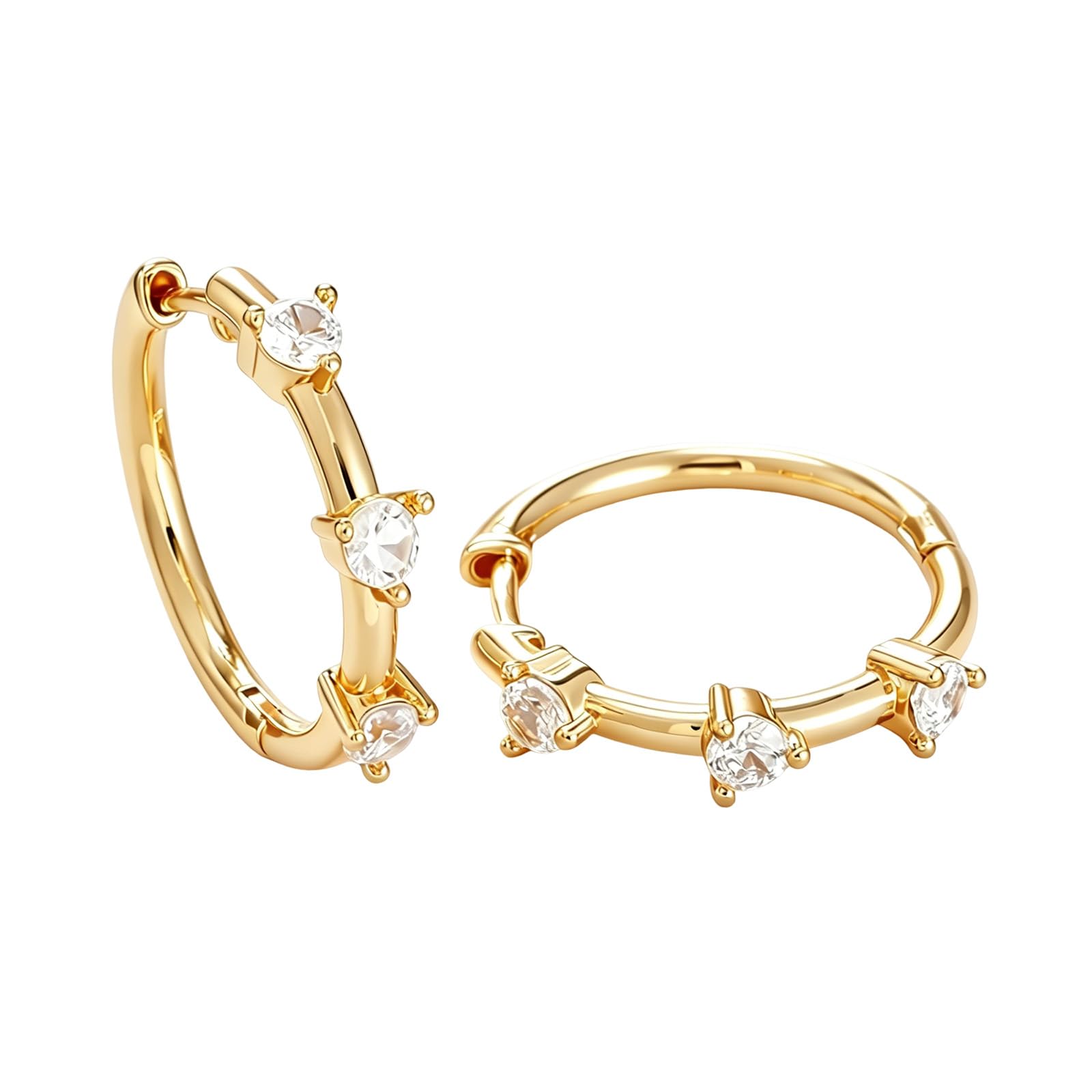 Anti Tarnish Earring, Gold Earrings for Women, Earrings for Girls, Stylish Hoop Earrings for Daily Wear and Special Occasions, Copper Base Metal with Micro-Set Zircon Stones-image-37