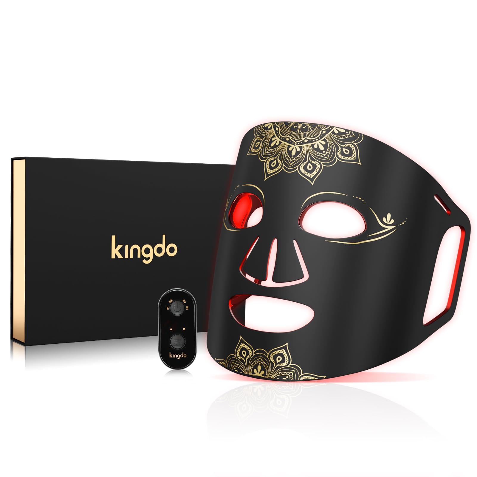 Red Light Therapy Mask for Face 4 Modes Infrared Light Therapy LED Face Mask with Remote Portable and