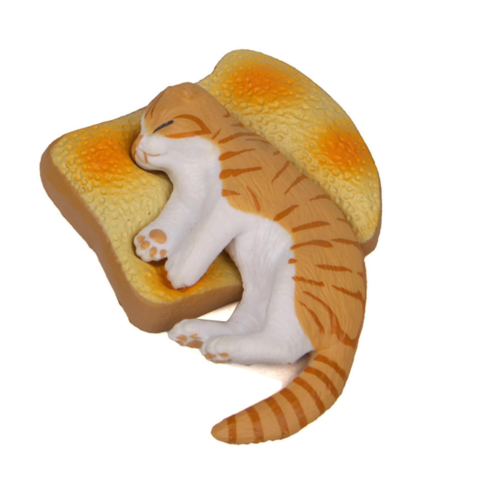 hogtnd Funny Toasts Bread Cushions and Cats, Miniature Figure, Creative PVC Statue, Ornaments for Nursery Decorations, Photography Props, Toasts, Bread Cats, Plastic Ornaments