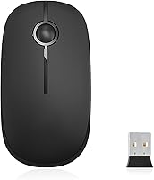 Vista 9 de VssoPlor - Mouse inalámbrico 2.4 G, delgado y portátil con nanorreceptor, para PC, laptop, computadora, negro