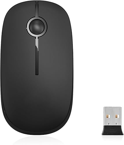 Miniatura 9 de VssoPlor - Mouse inalámbrico 2.4 G, delgado y portátil con nanorreceptor, para PC, laptop, computadora, negro