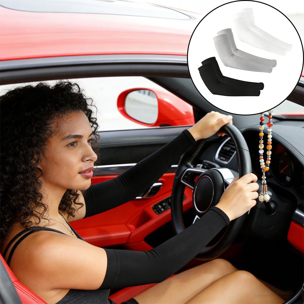 Manguitos unisex con protección UV, 3 pares de mangas de compresión transpirables para hombres y mujeres, calentadores de brazos elásticos para deportes al aire libre, ciclismo, baloncesto