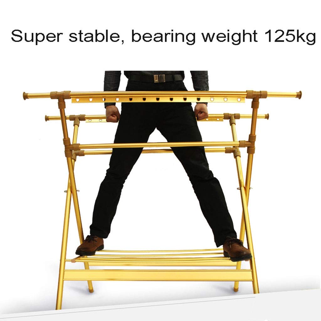 Airer Klappbarer Wäscheständer, Multifunktions-Wäscheständer, Wäscheleine, Handtuchtrockner, stehend, mit 26 Löchern, Schuhregal, Länge verstellbar, platzsparend (Farbe: A) Star of Light