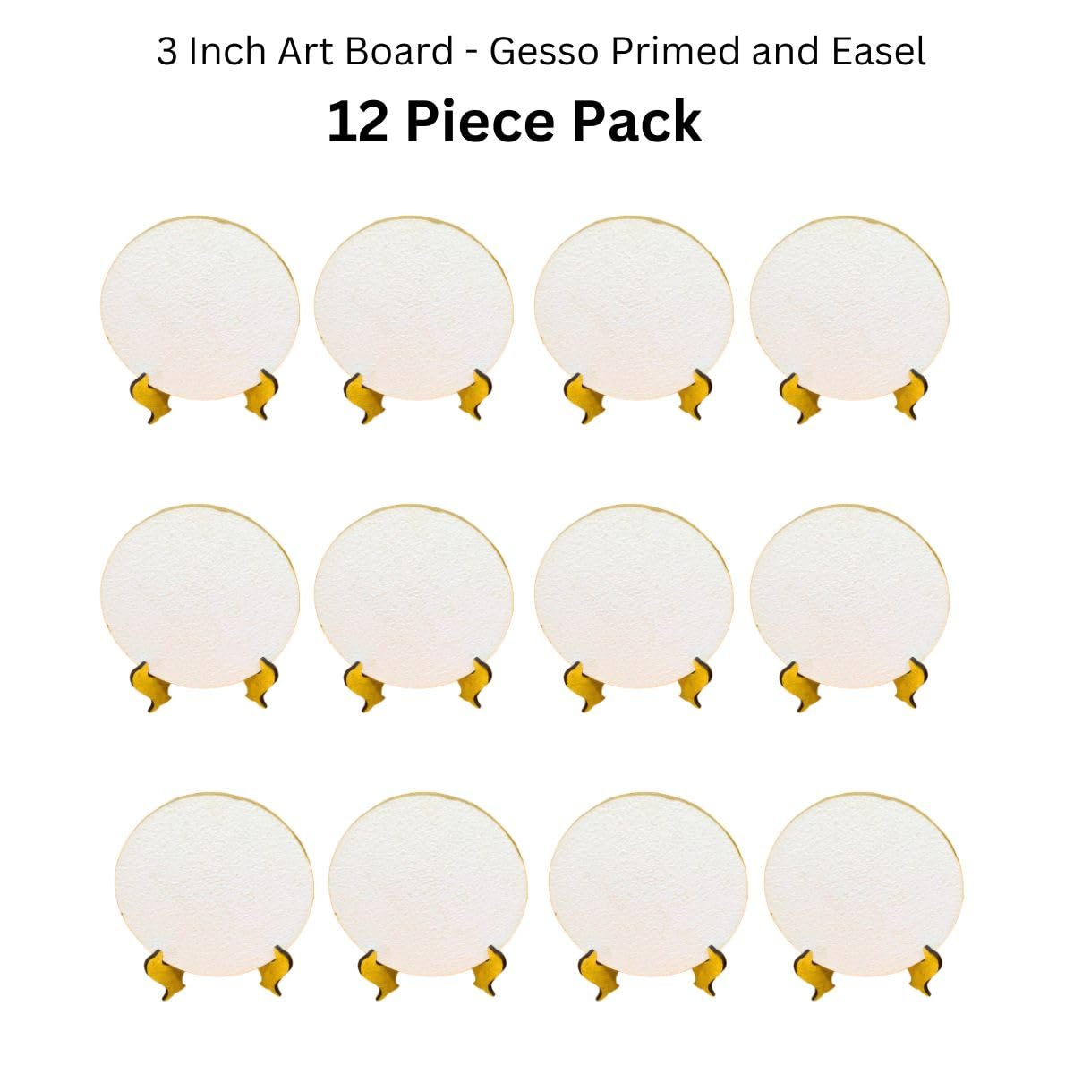 Active Elements 9 Mini Art Discs 3 Heart Gesso Primed with Easels | Small Canvas for Kids Painting Party Art 1
