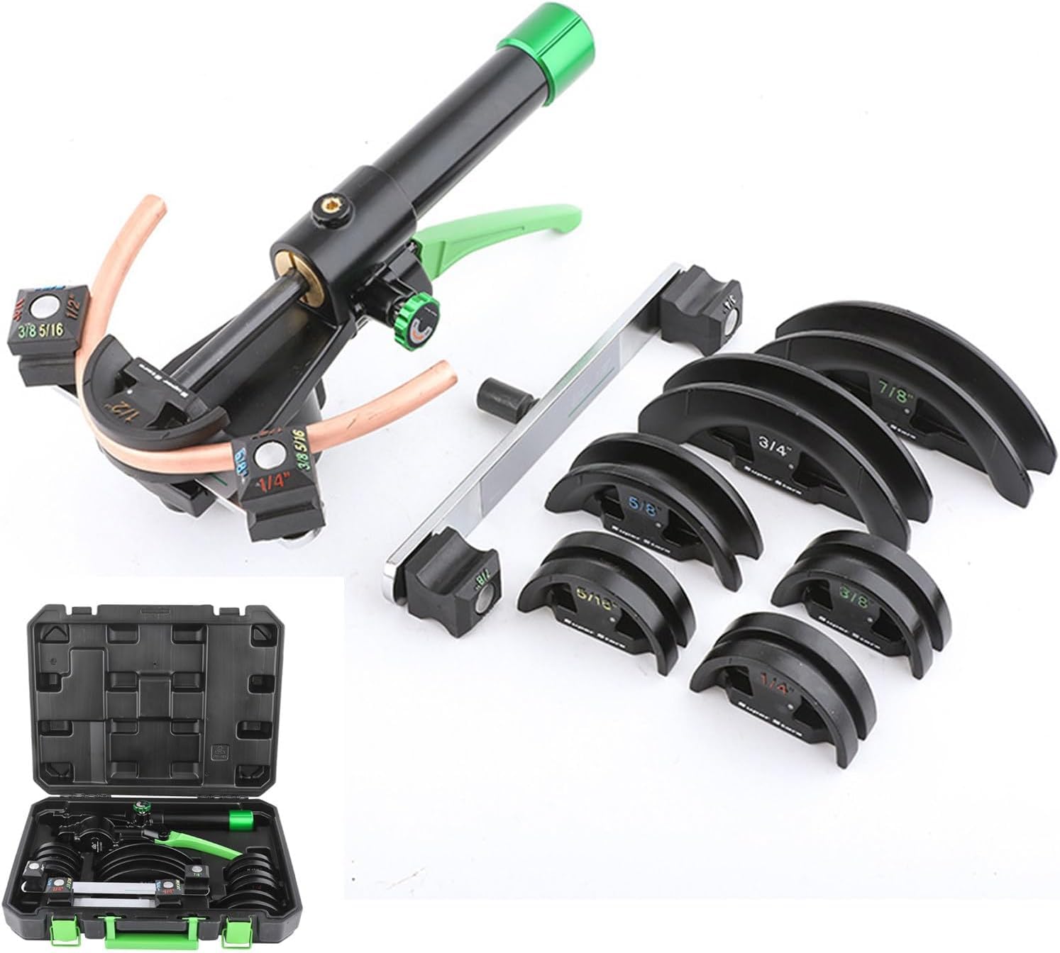 Eiwitany Heavy-Duty Ductile Cast Iron Hydraulic Tube Bender, 90° Accurate Bending Kit for HVAC AC Refrigerator Copper Tubing