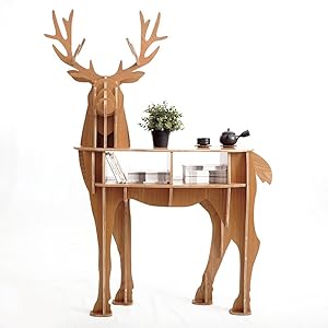 OTHER Wooden Deer Home Decor Living Room End Tables Self-Built Puzzle Furniture,Willow