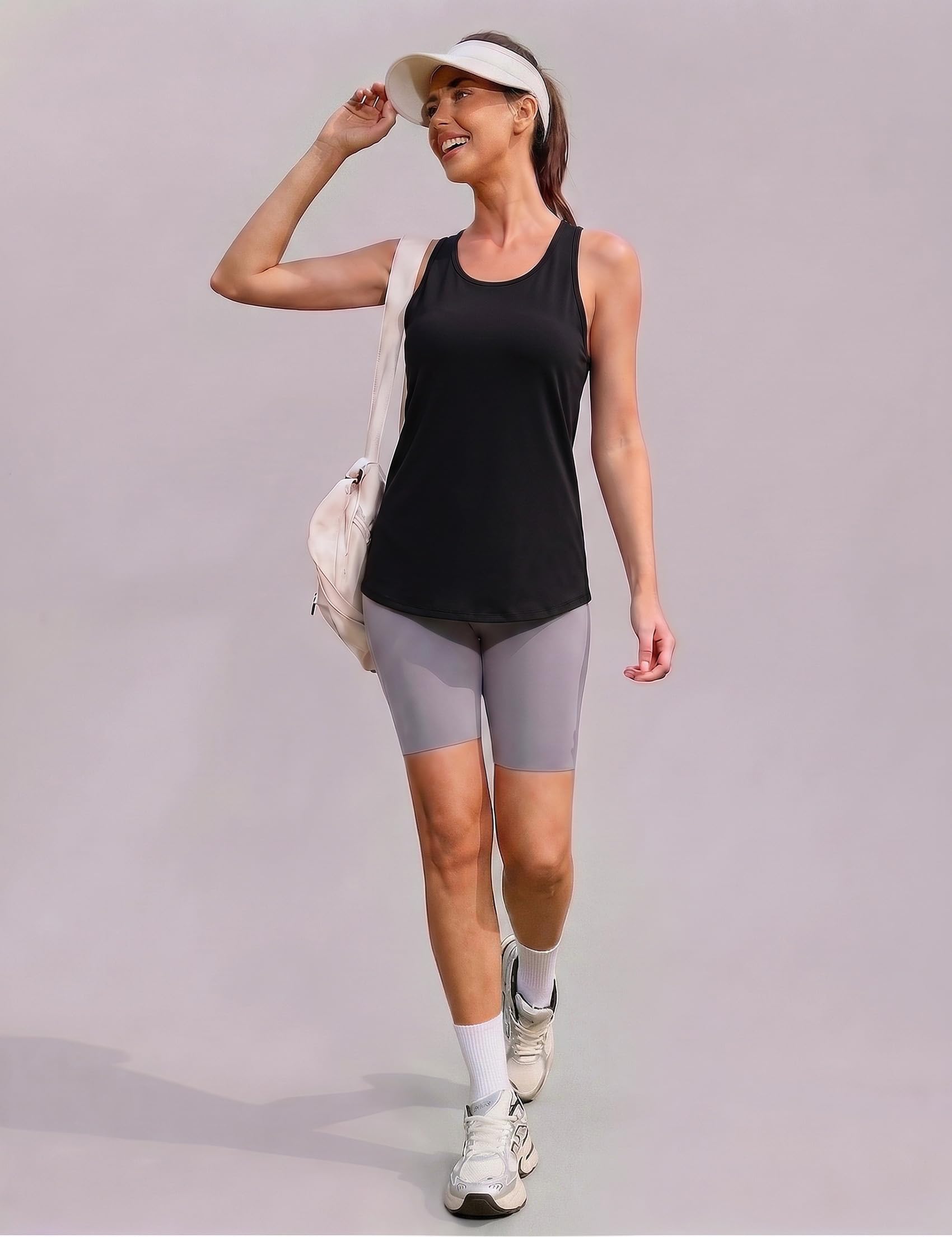 Camiseta Tirantes Mujer Deportiva Cuello Redondo Sin Mangas Ligera y Transpirable Racerback Yoga Tops para Gimnasio Correr S-XXL