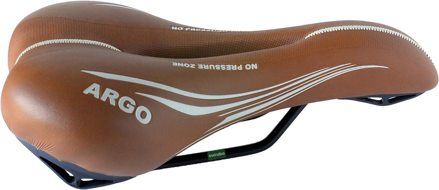 CUCUBA Montegrappa Saddle with Anti-Prostate Hole for Trekking, Cross and MTB Bikes in Synthetic Leather Model Argo