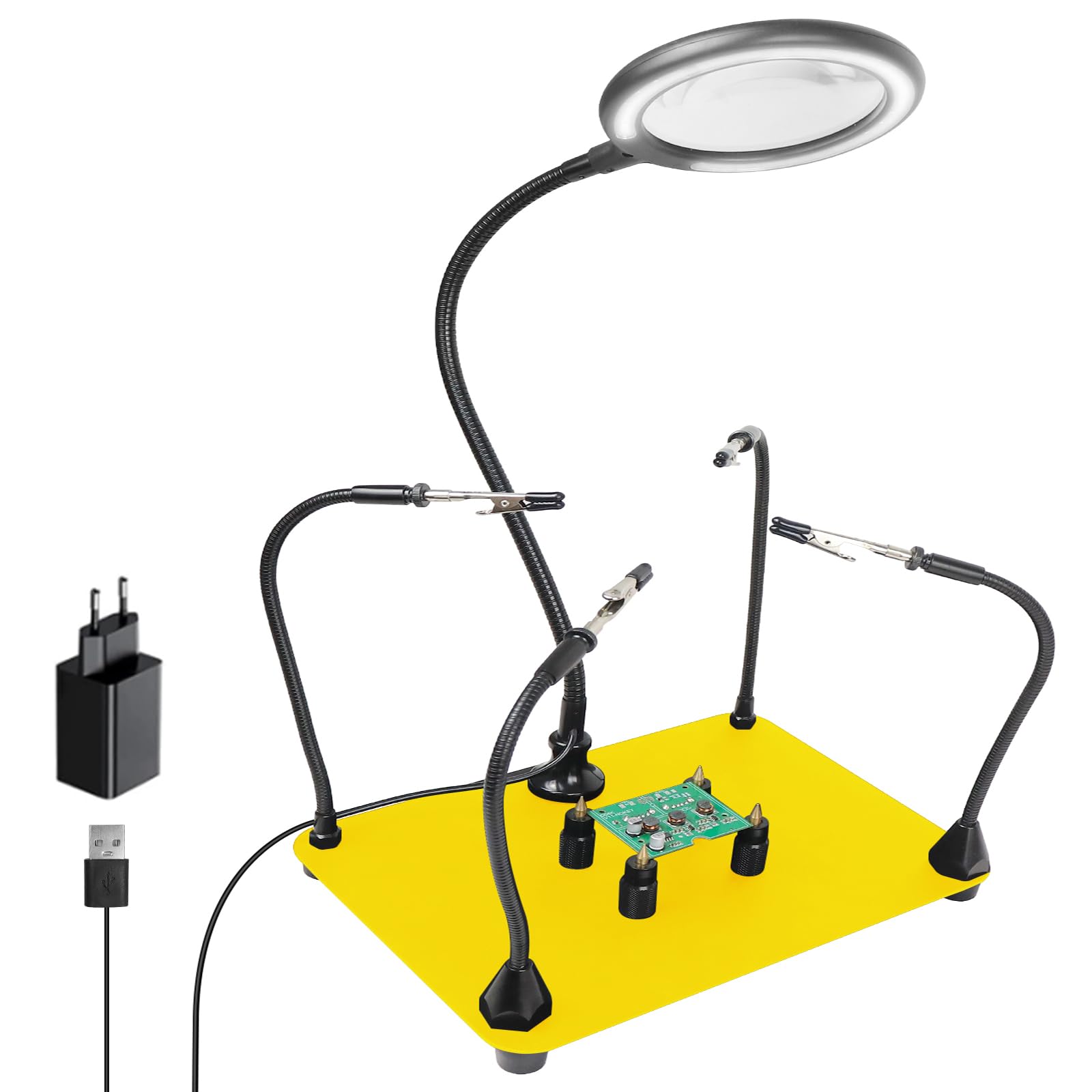 Terza Mano KOTTO Con 2 Bracci Flessibili - Base Pesata, Per Saldatura E Hobby - Foto 3