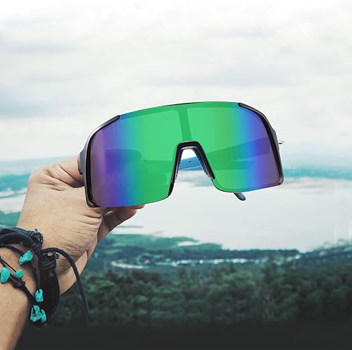 Miniatura 5 de FUSHUI Gafas de sol deportivas de gran tamaño para hombres y mujeres, protección envolvente UV400, adecuadas para correr, béisbol, golf.