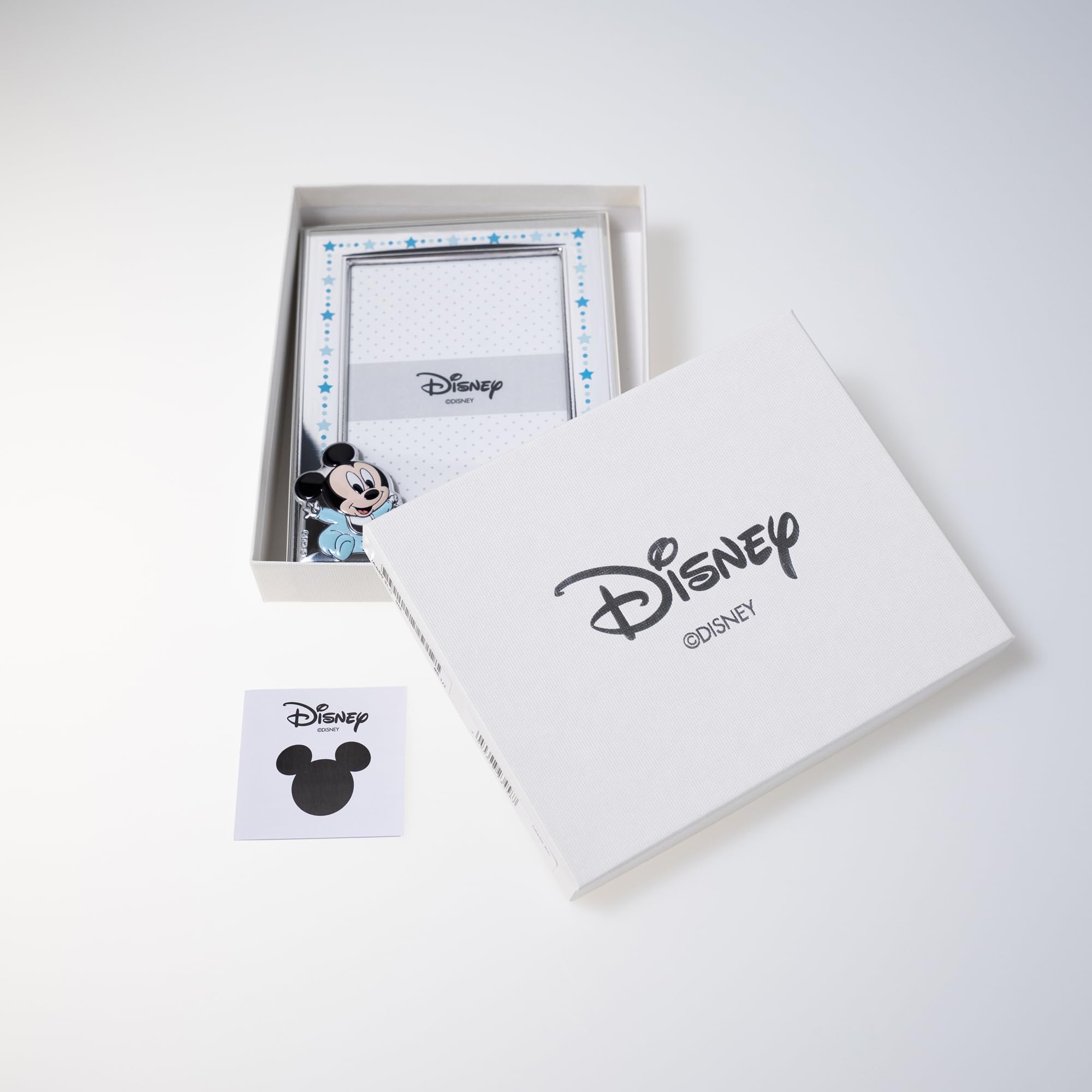 VALENTI & CO. Disney Baby - Mickey - Marco de fotos de plata para niños, idea de regalo bautizo, nacimiento o cumpleaños (9 x 13 cm)