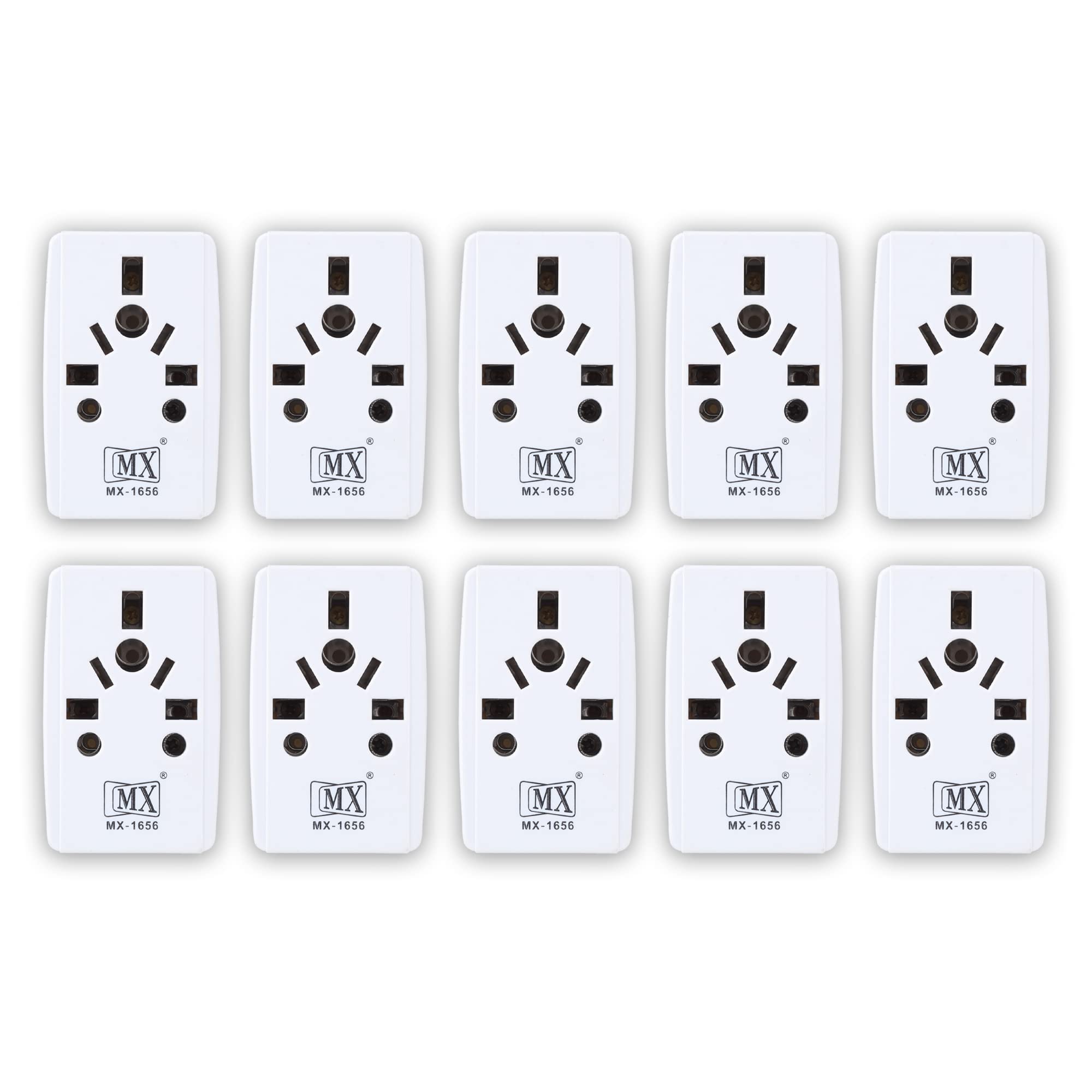 MX UK Type Flat Pin Type-G Multiplug Conversion Adapter Convert Type-D (India) Type I (Australia New Zealand Europe) &More to UK Hong-Kong Singapore 13Amp with Fuse & Universal Slots (Pack of 10)