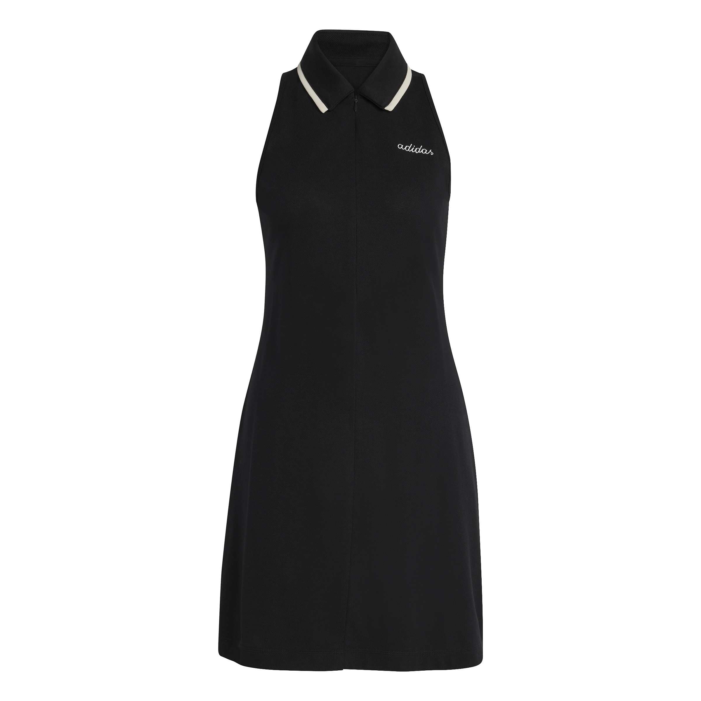 adidas Women's Seasonal Essentials Colorpop Dress with Embroidered Graphic, Black/Off White, XS