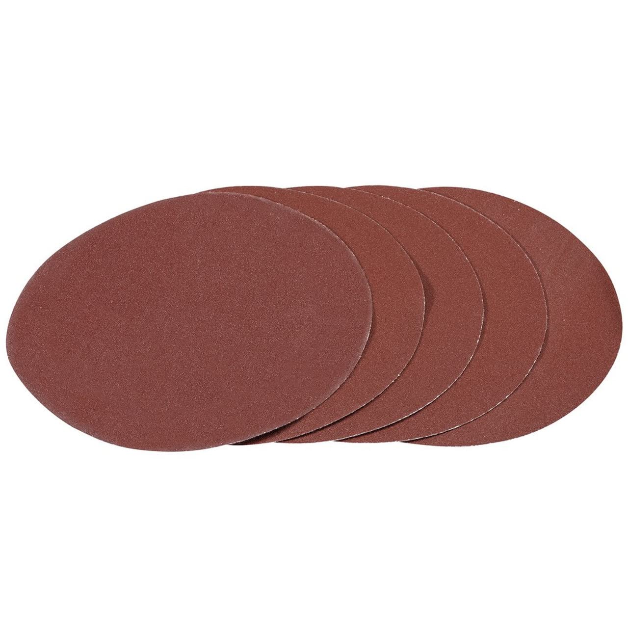 Hook And Loop Aluminium Oxide Sanding Discs, 180Mm, 120 Grit (Pack Of 5) 5010559934270