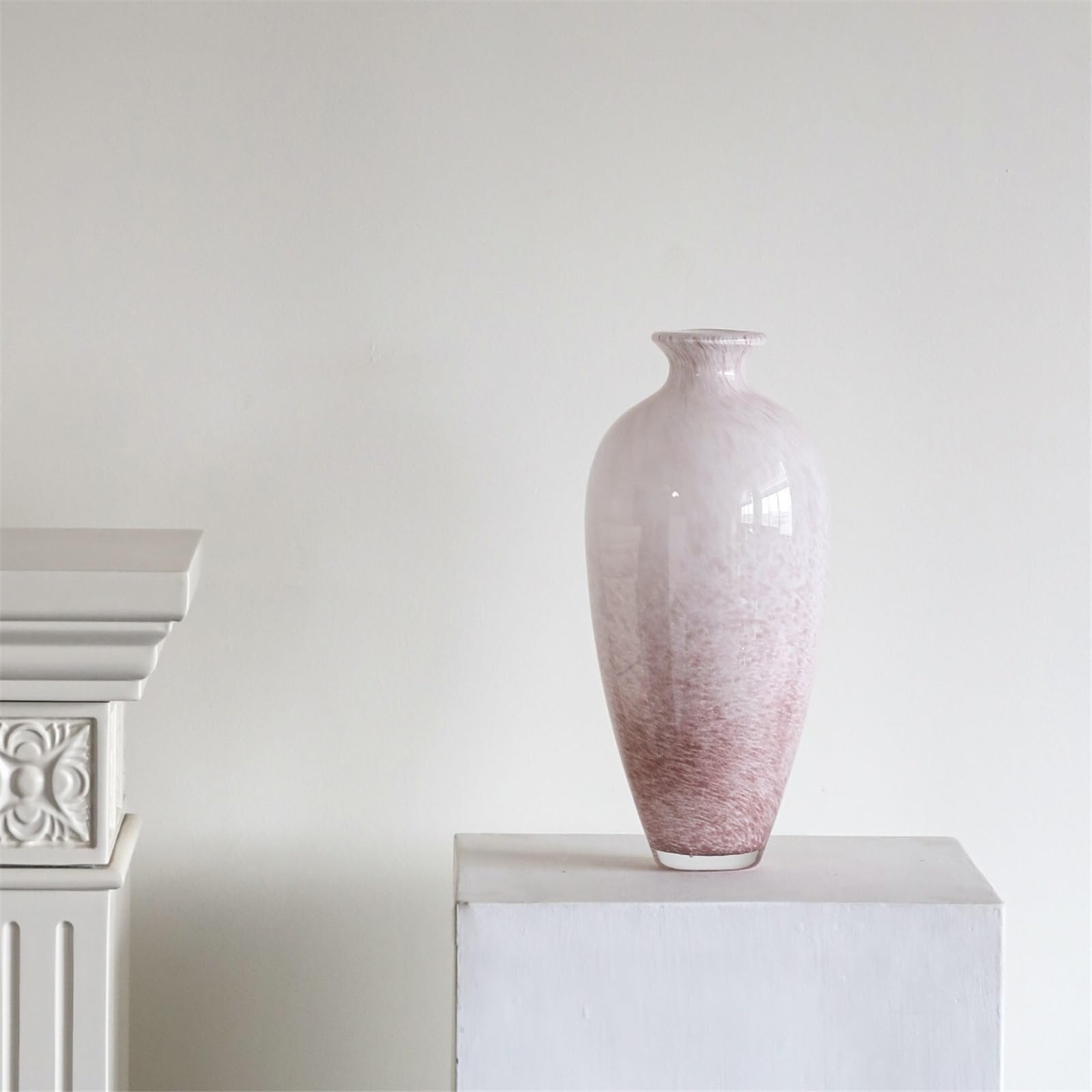 Vaso di Fiori Vasi in Vetro sfumato Rosa da 35,5 cm Vaso Decorativo Moderno for la casa