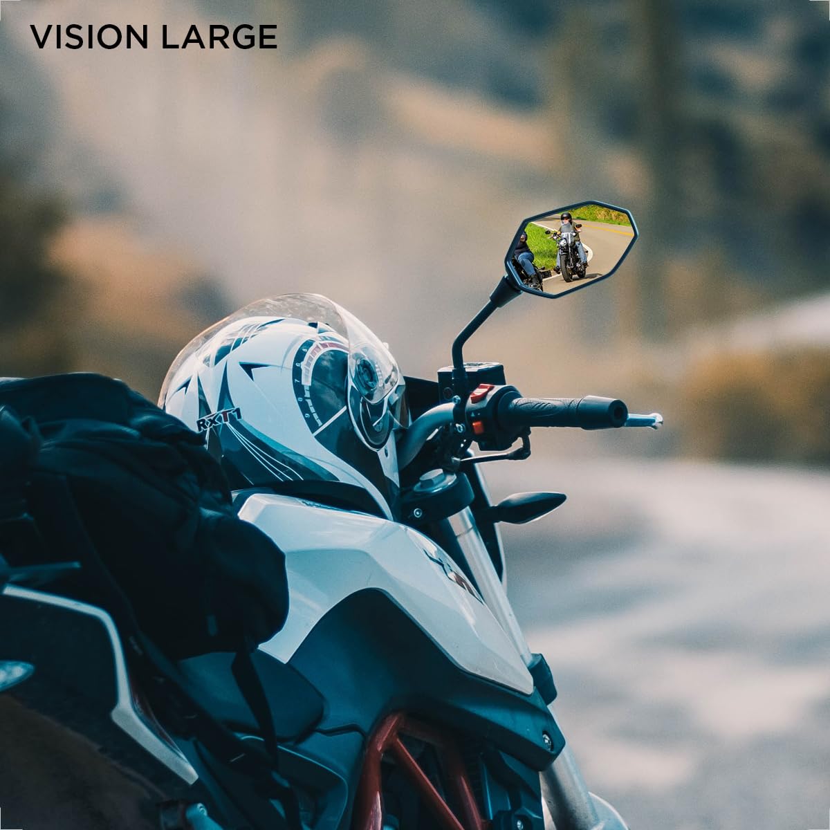 Evermotor Rétroviseur de moto universel approuvé E, M8 M10 Ensemble de rétroviseurs de moto rotatifs à 360 °, rétroviseur de moto compatible avec les scooters, scooters, VTT, cyclomoteurs (2 pièces) | Lot de 2 rétroviseurs de moto E4 - 150 x 86 mm - Rotat
