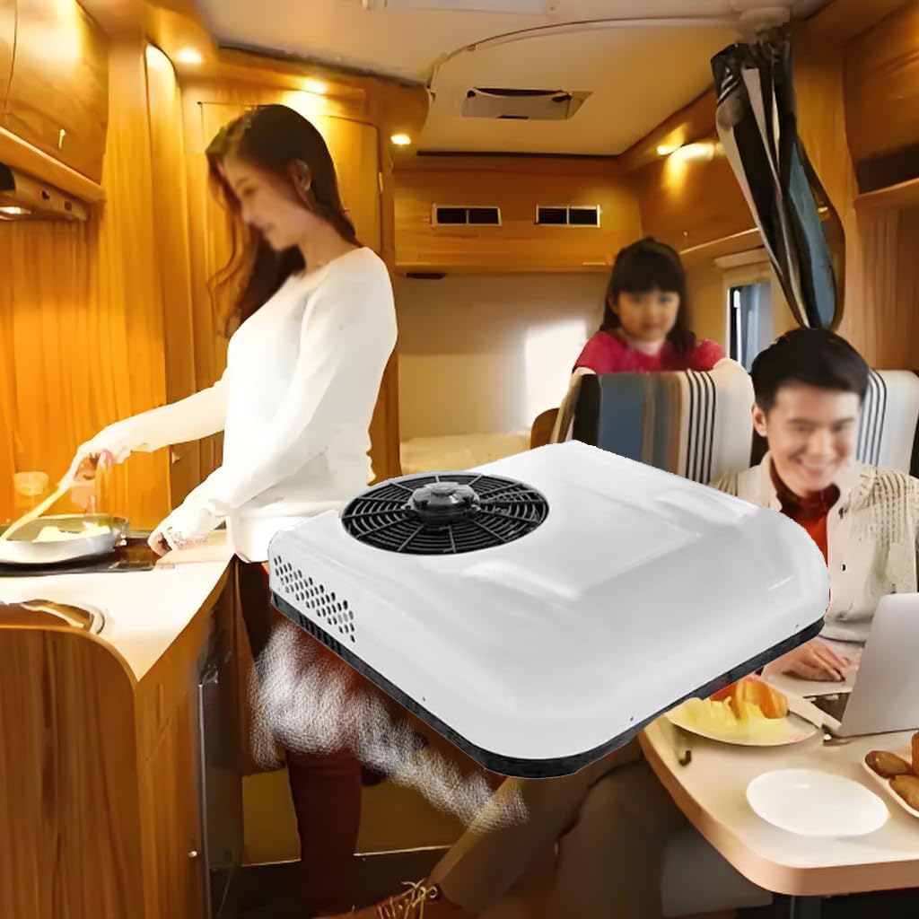 Autocaravana Aire Acondicionado 12V, Aire Acondicionado Caravana, Viento Frio/Refrigeración Y Calefacción Dos Estilos, Para Caravana, Camionetas, Autocaravanas, Camiones,Caliente y frío en uno