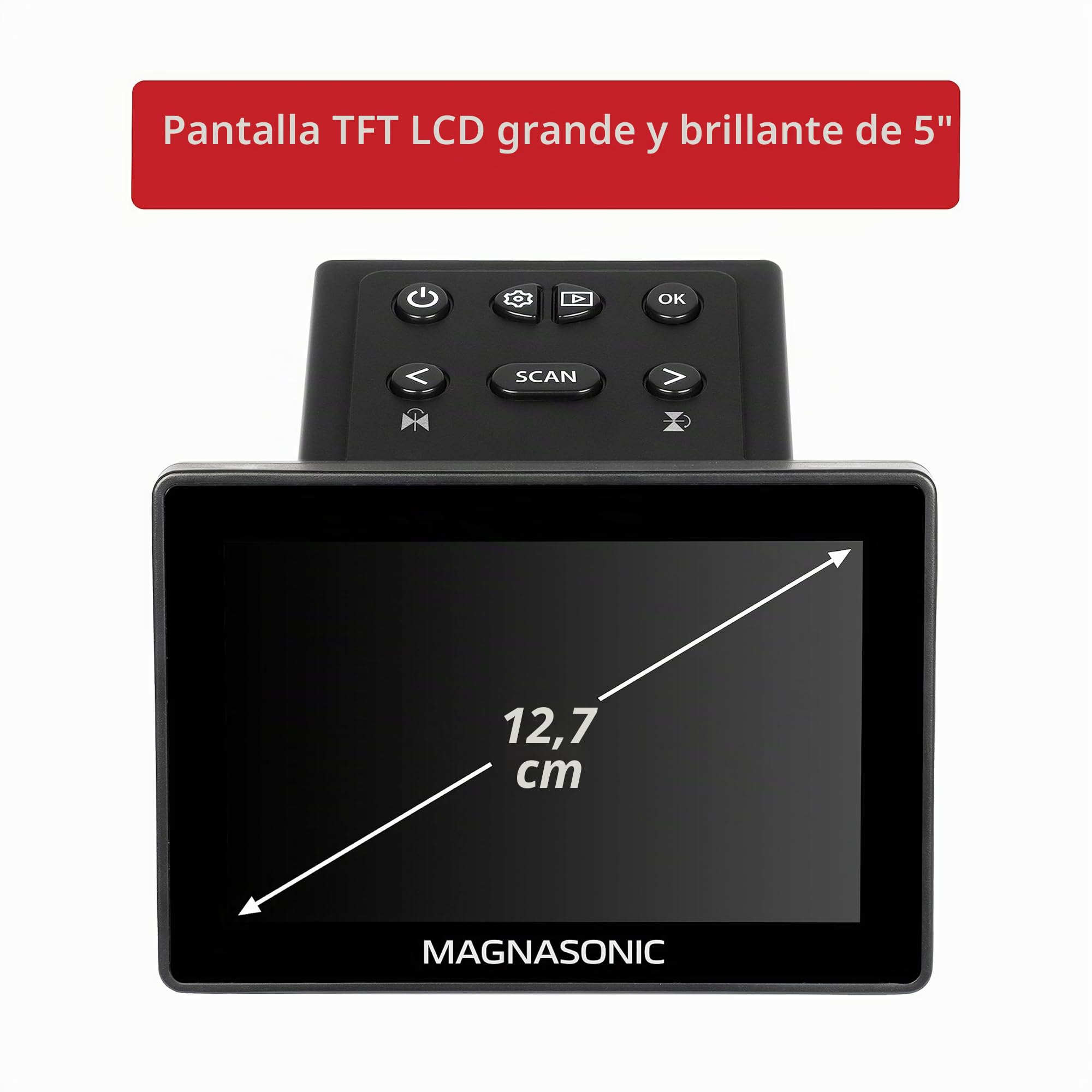 Magnasonic Escáner todo en uno 25 MP para películas 12,7 cm HDMI convierte 35 mm 126 110 Super 8 diapositivas 135 126 110 fotos digitales