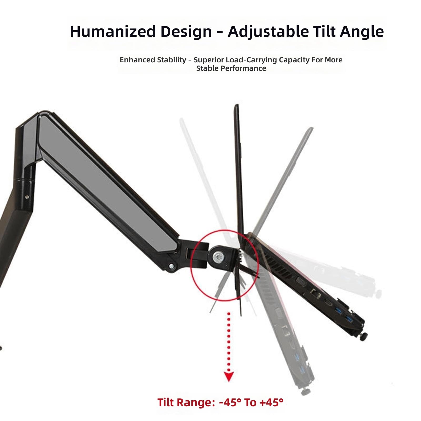 Soporte ergonómico para portátiles de 10 a 16 pulgadas, inclinable, ajustable, giratorio