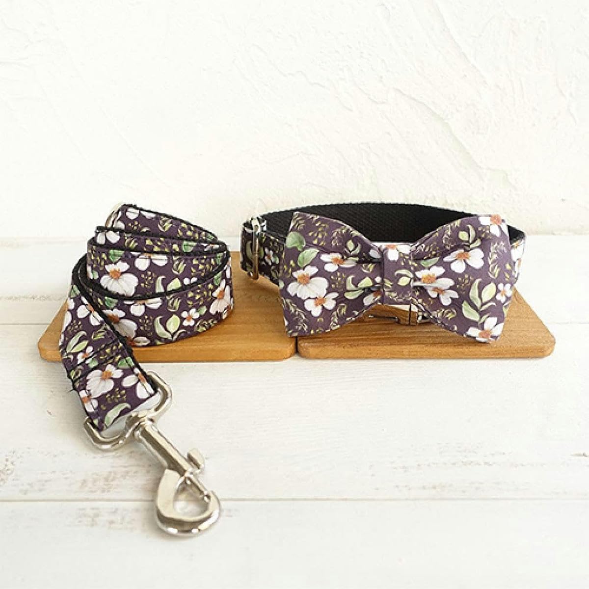 Collar de Perro Suave y Resistente con pequeñas Flores Collares de Perro 5 tamaños - Correa de Collar de Pajarita - S
