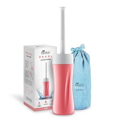 Bio Bidet Pearl R-70 Handheld Personal Bidet | Long Pointed Nozzle Spray with Travel Bag, Rose