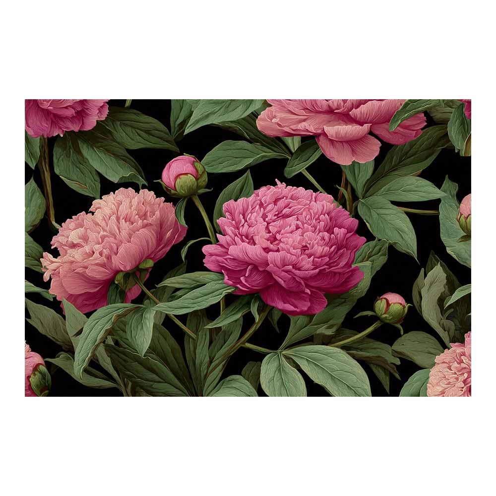 Xeniou Multicolor Flowers Wall Art Deep Pink Peony Art Canvas Wall Art, For Living Room Bedroom Restaurant Home Office Wall Decoration(Multicolor)-80X120cm Unframed