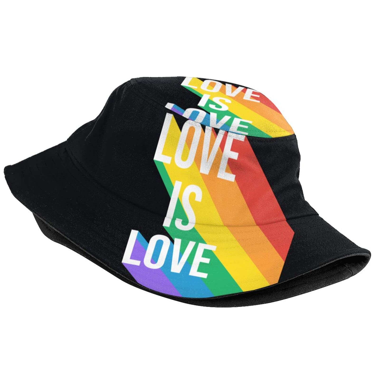 Love is Love Pride Bucket Hat Fishing Hats Summer Travel Beach Sun Uv Protection Packable Fisherman Cap for Men Women Teens