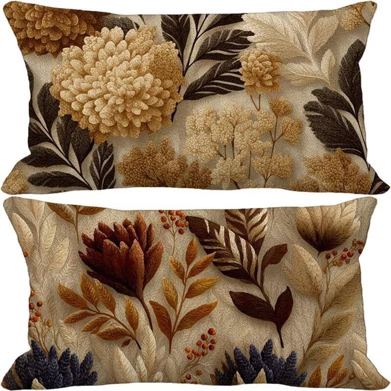 Housse coussin 50x80 brun et imperméable anti-tache pour extérieur