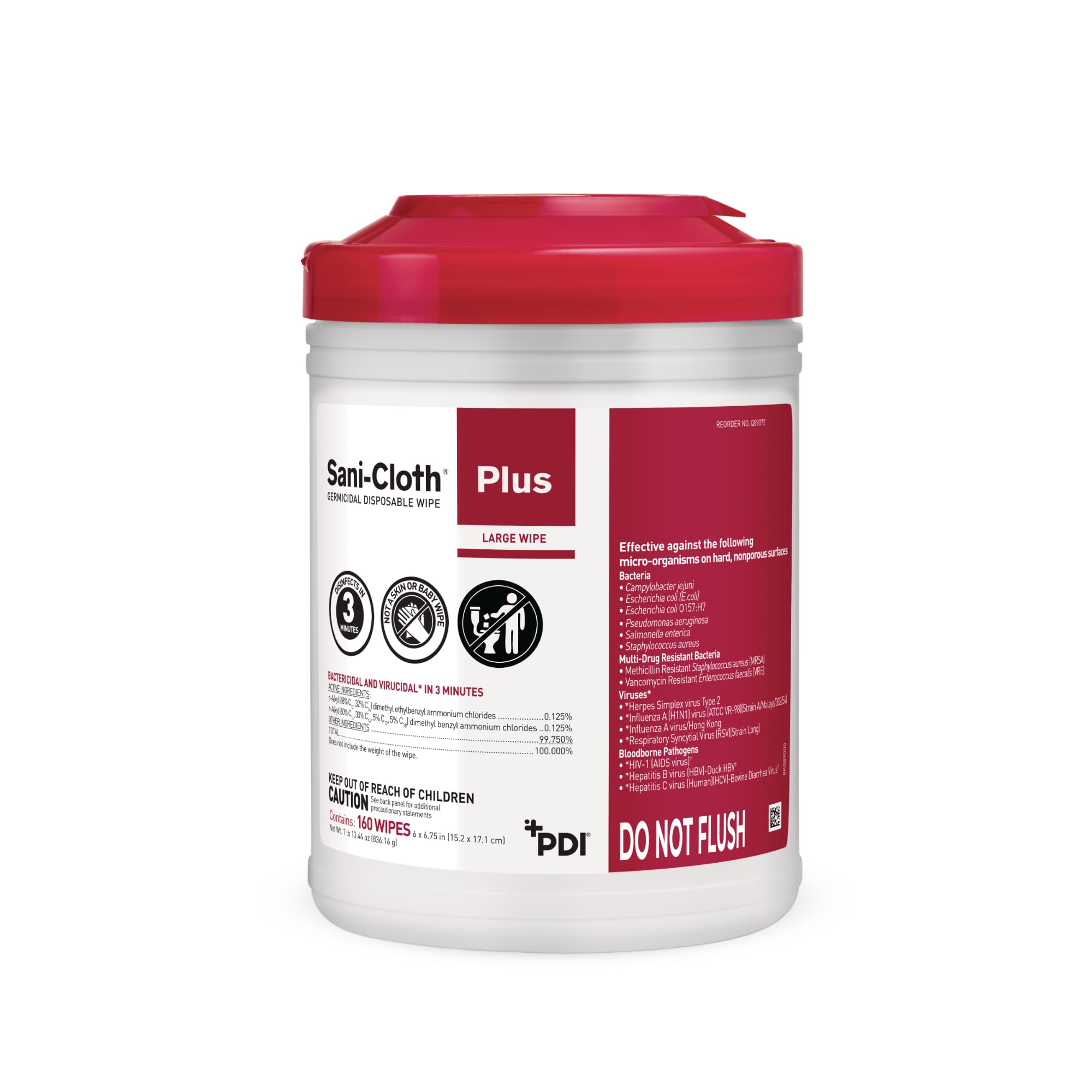 Sani-Cloth Plus Hard Surface Disinfectant Wipe 160 Count Q89072 - Case of 12 = 1920 Wipes product thumbnail 8