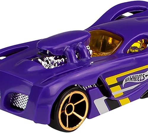 Miniatura 4 de Hot Wheels Pieza de repuesto 2021 Calendario de Adviento GTD78  Reemplazo de auto de carreras fundido a presión púrpura y amarillo  16 ángeles