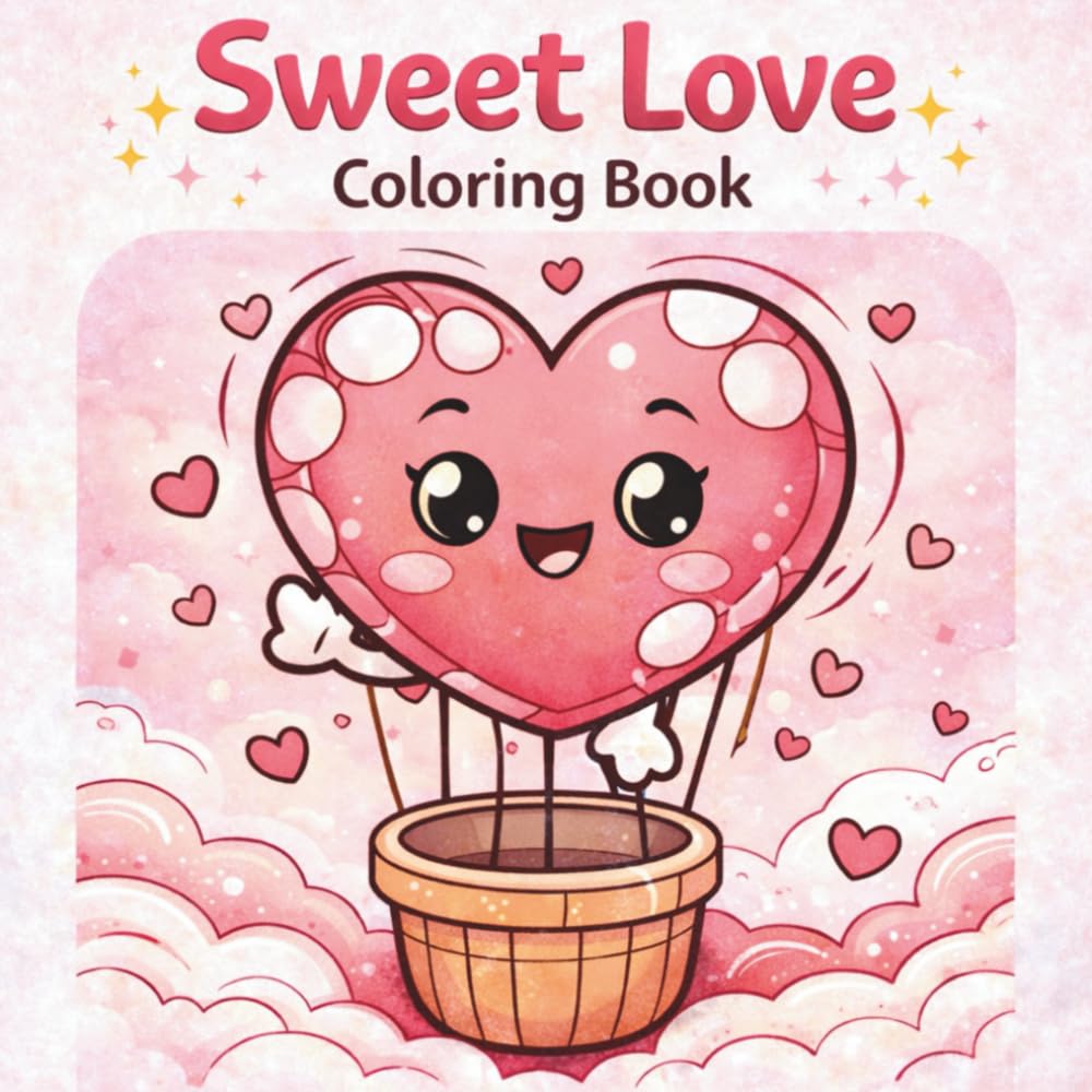Sweet Love Coloring Book: A Cute and Cozy Valentine’s Day Coloring Book with Heartwarming Designs for Relaxation, Stress Relief, and Creative Fun for Teens and Adults