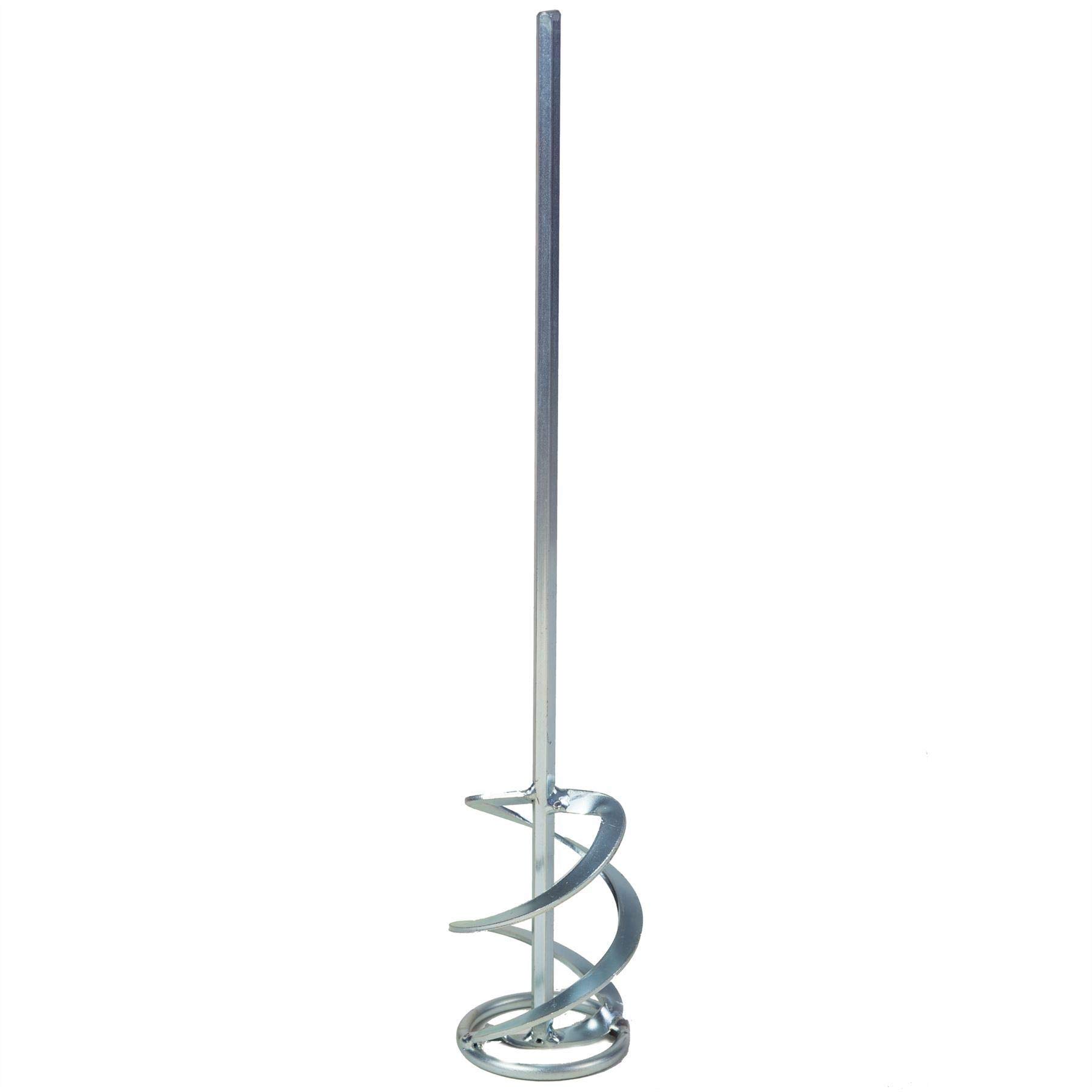 Toolty Helix Plus Mixing Paddle 100 x 500 x 8mm - HEX - Galvanized Mixer, Whisk, Stirrer -2-Blade - for Plaster, Gypsum, Adheives, Concrete, Cement, Glue, Paint, DIY - TLTY-1187 OC