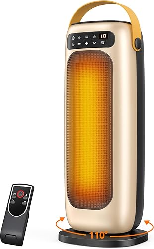 Calentador de espacio, calentadores eléctricos de cerámica PTC de 1500 W para uso en interiores con control remoto, calentador de habitación de 4