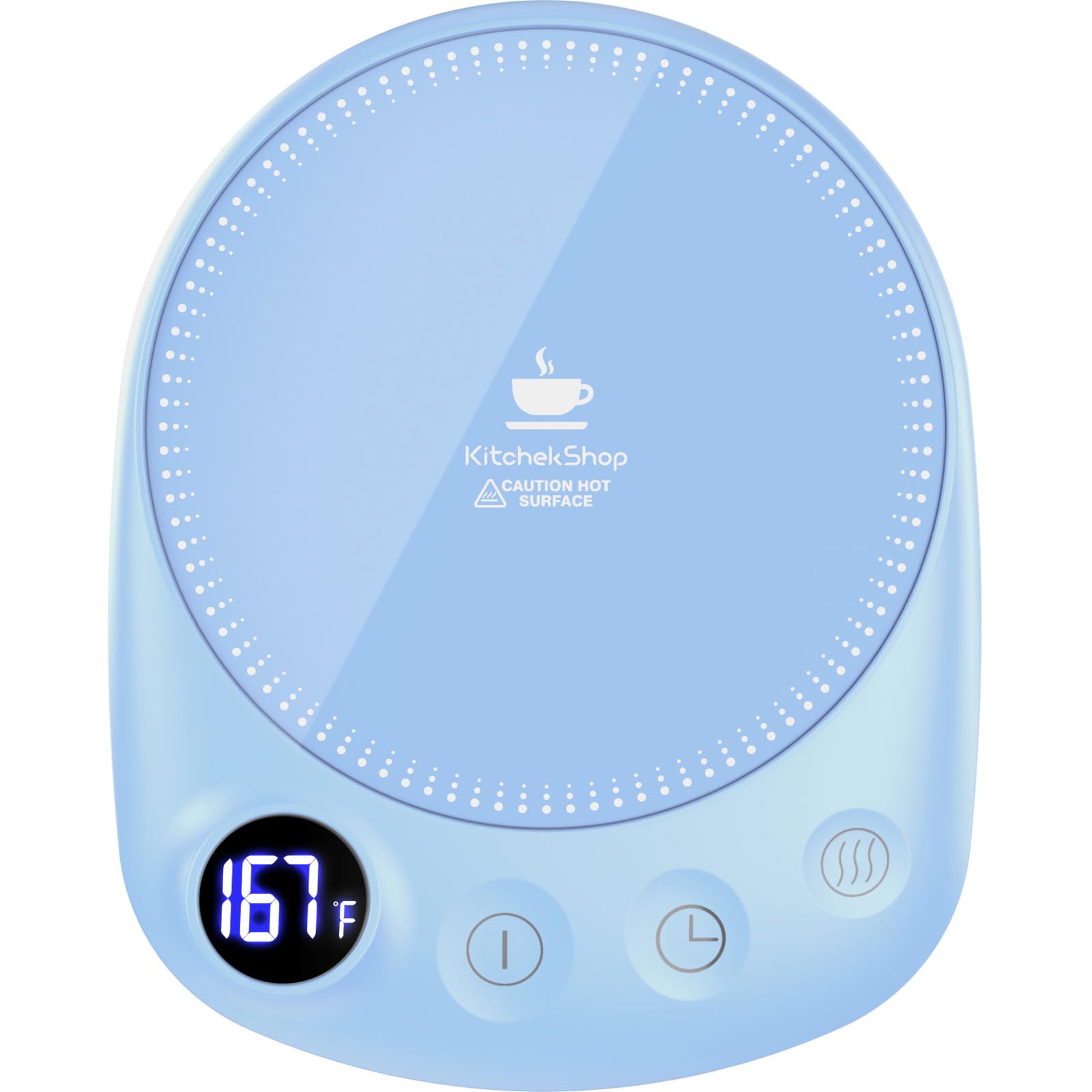Coffee Mug Warmer - Fastest Heating &amp; Highest Temperature, Coffee Cup Warmer for Desk Auto Shut Off, 4 Temp Settings &amp; 1-12H Timer, Smart Electric Beverage Warmer for Coffee, Tea (Blue)