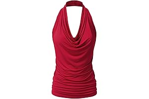 Women's Sexy Halter Neck Draped Front Backless Tank Top