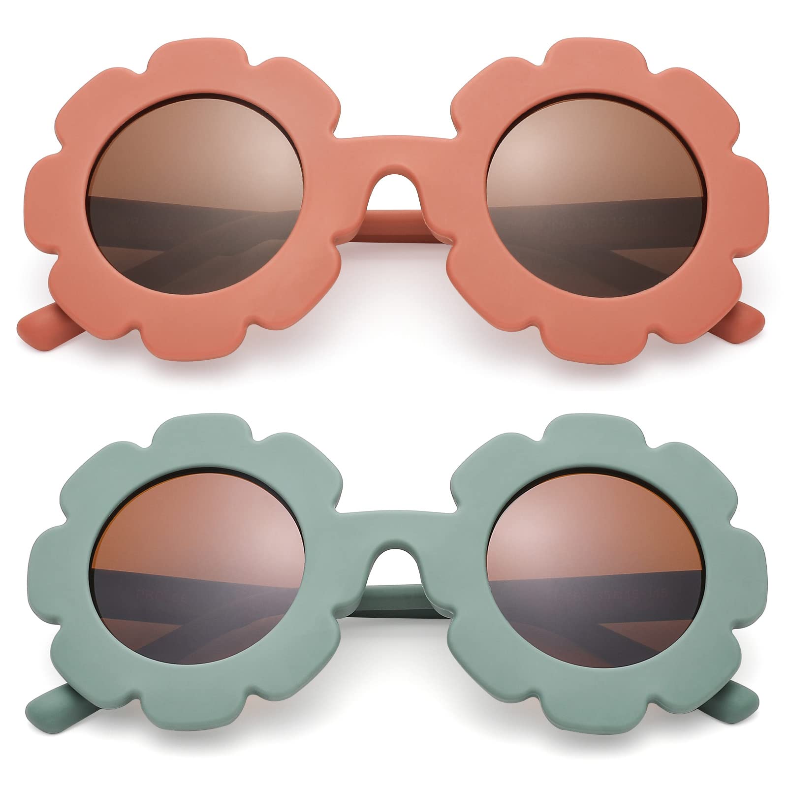 Hycredi Kids Flower Sunglasses Round Polarized Sung Lasses Cute Shades UV 400 Protection Girls