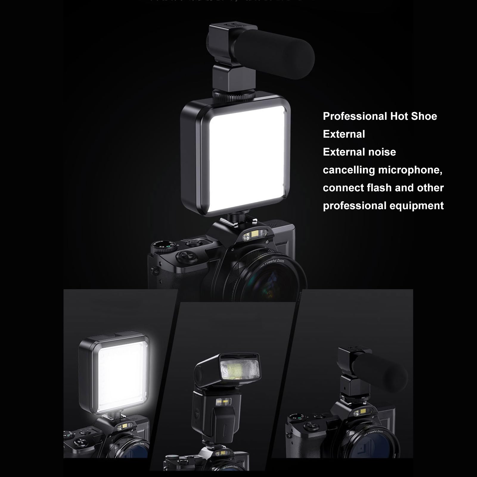 Fotocamera Compatta 5K Da 48 MP Con WiFi E Zoom 16X - Stabilizzazione 6 Assi, Ideale Per Principianti