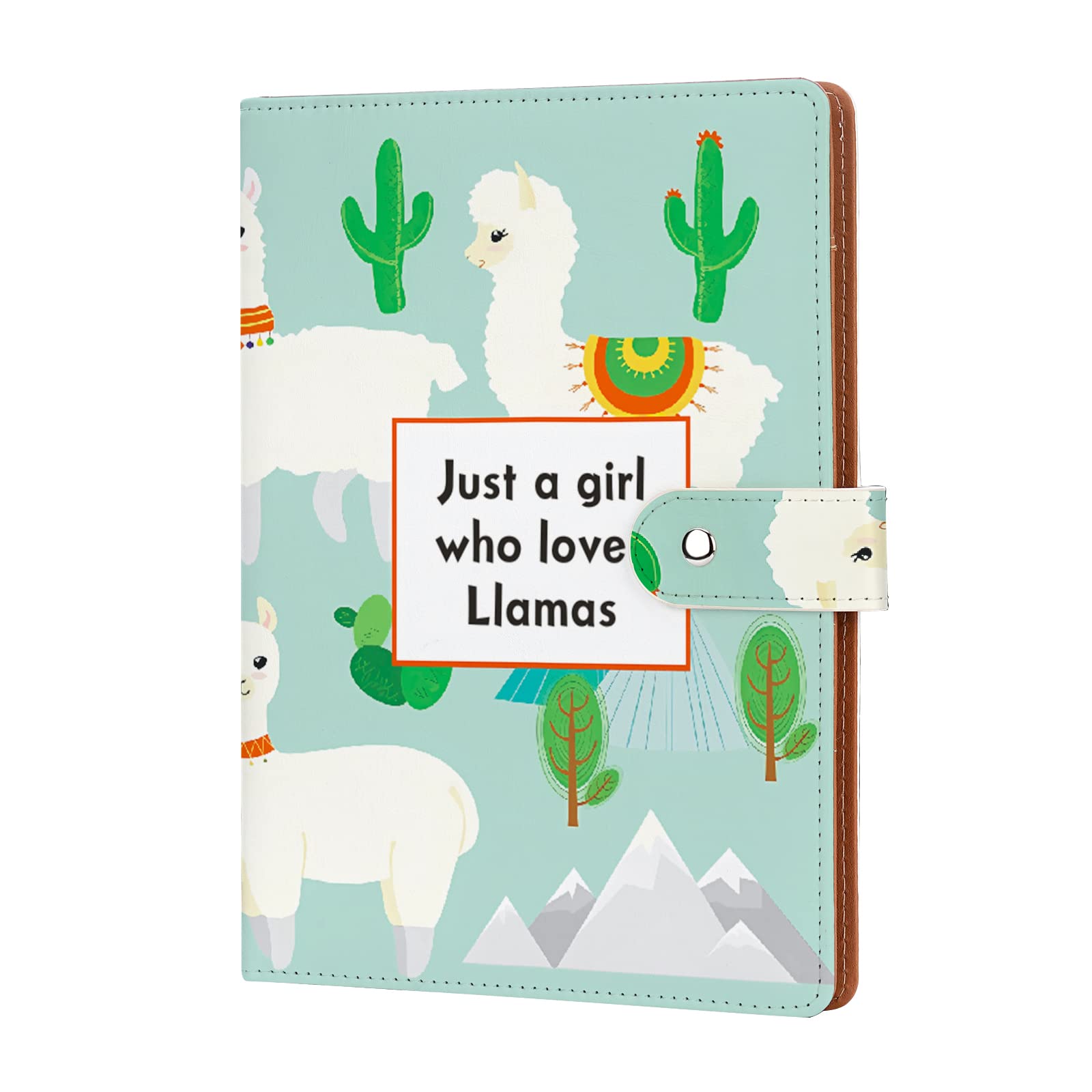 Photo 1 of Llama Gift Funny Llama Leather Clipboard Portfolio Just a Girl Who Loves Llamas Portfolio Folder A5 Size (Green Llamas Portfolio)
