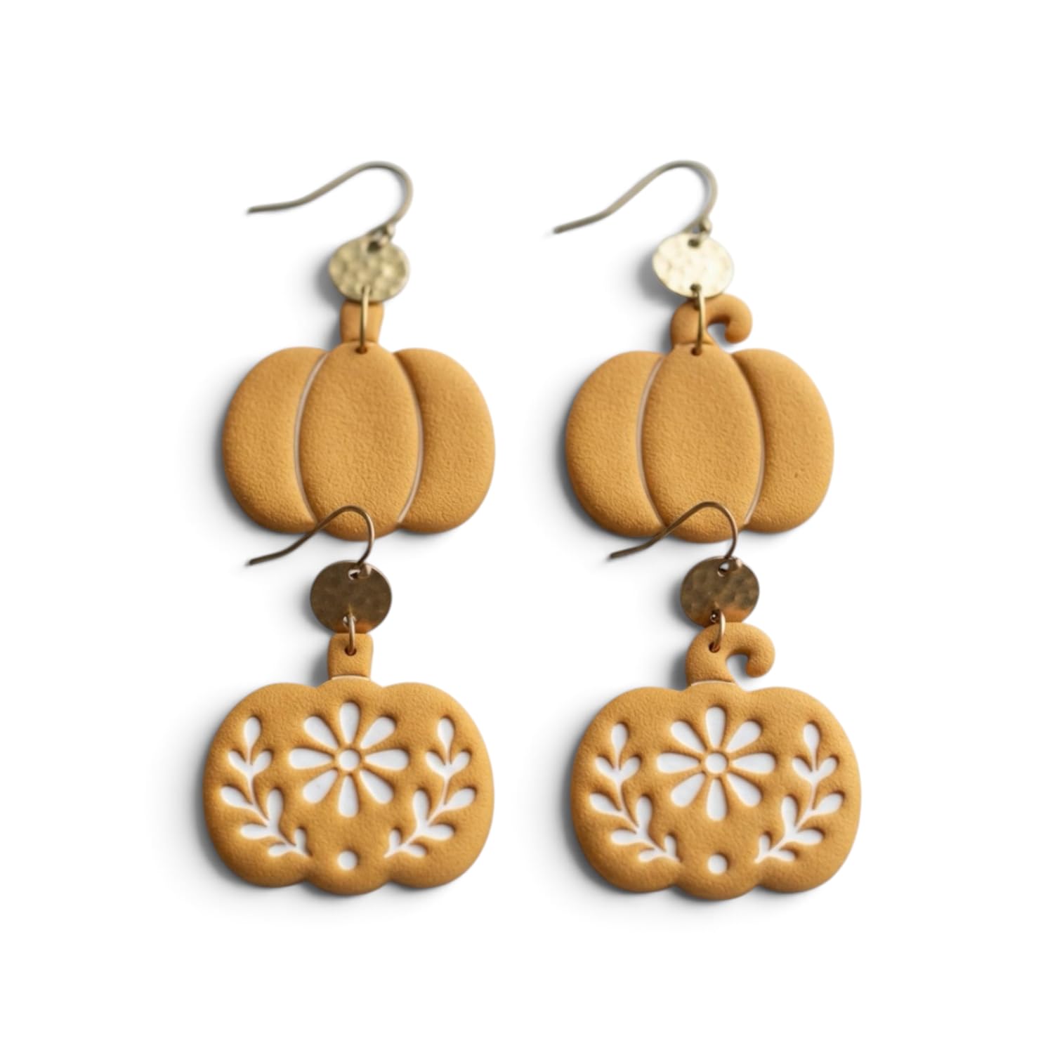 Pumpkin Clay Cutter Set with Floral Cutout Design 30mm