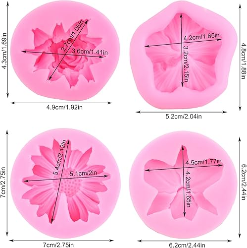 Miniatura 2 de Molde de silicona de flor de crisantemo, molde de fondant de flores de margarita, orquídea, hibisco, flor de caramelo, molde para decoración de