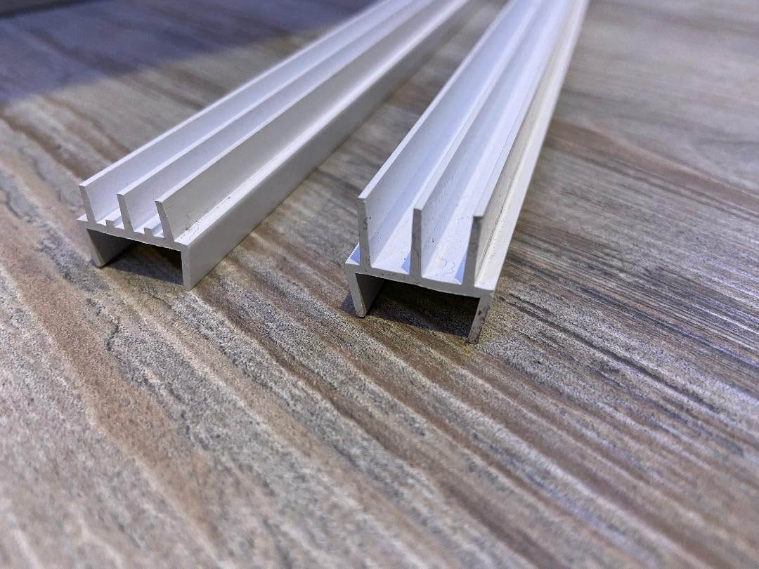 Glass Track Runner Set for Vivarium White, 122cm Long, Fits 15mm Board and 4mm Glass