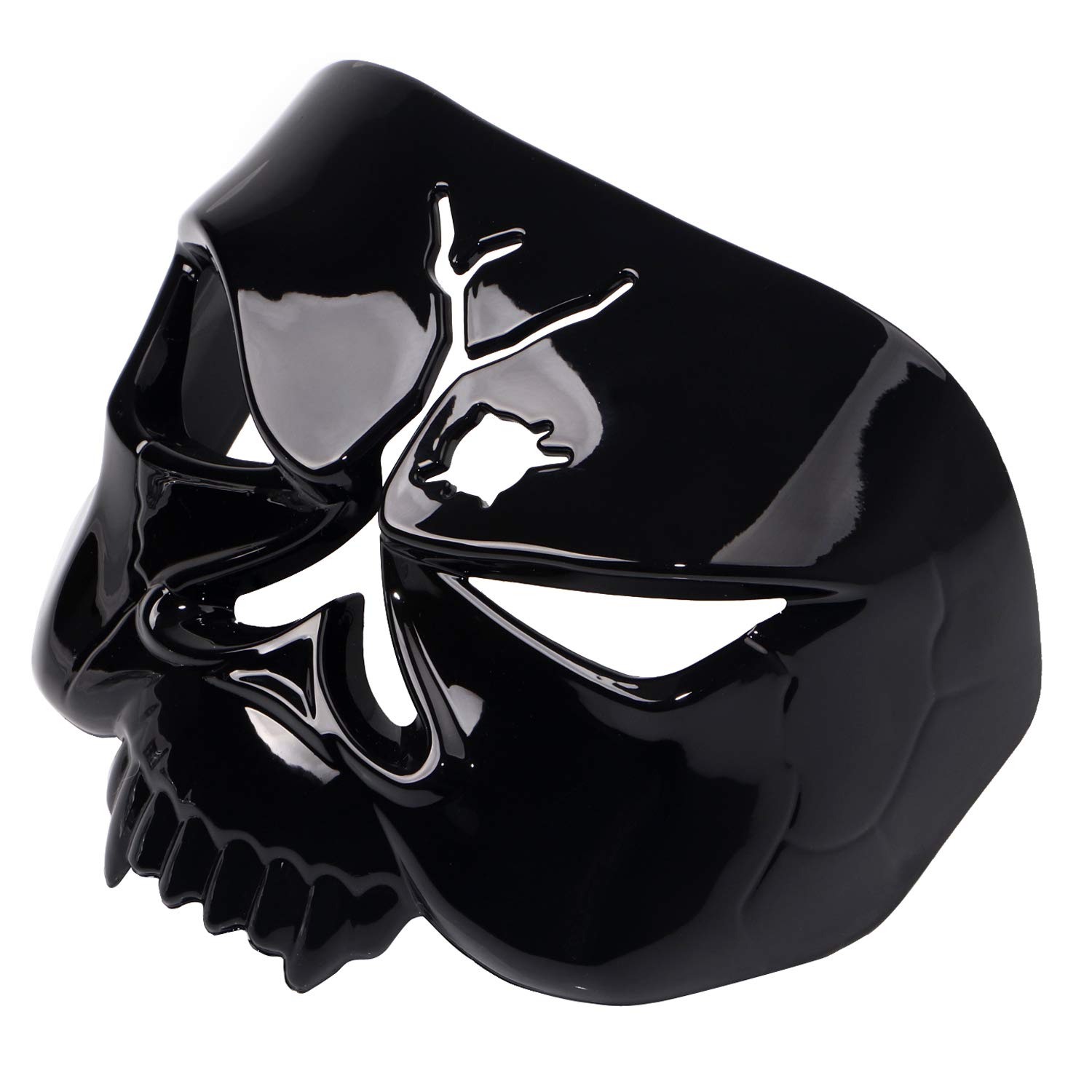 XMMT Motorcycle Gloss Black Zombie Skull Taillight Cover Compatible with 1973-2019 Harley #9024 without Bobbed Rear Fenders